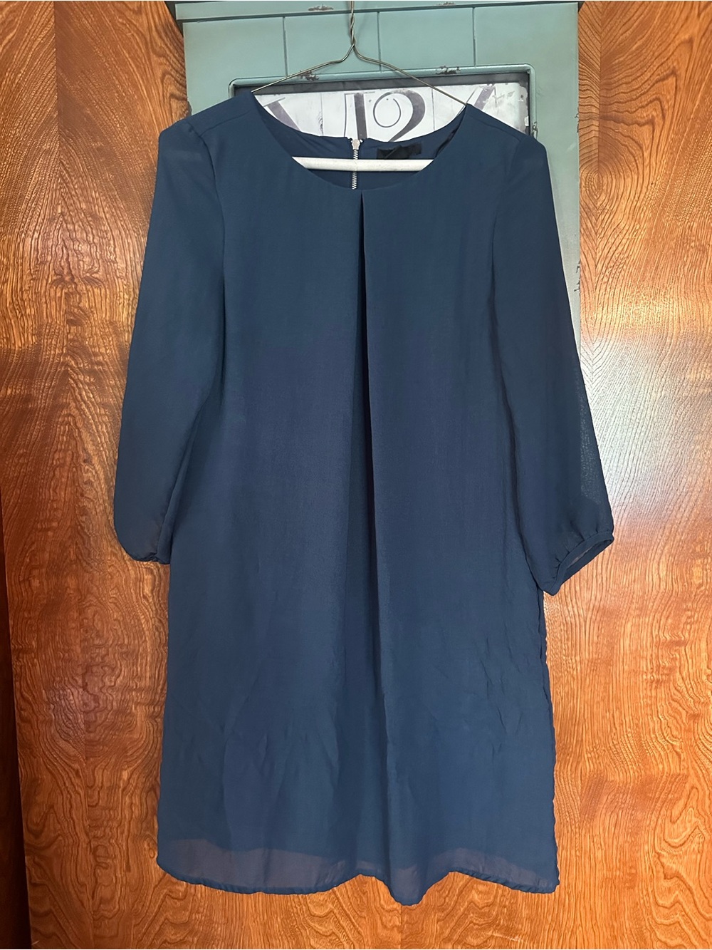 H&M Navy Long-Sleeve Shift Dress